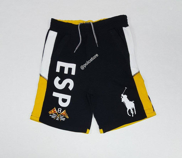 Kids Polo Ralph Lauren Spain Black/Yelllow/White Sweatshorts - Unique Style