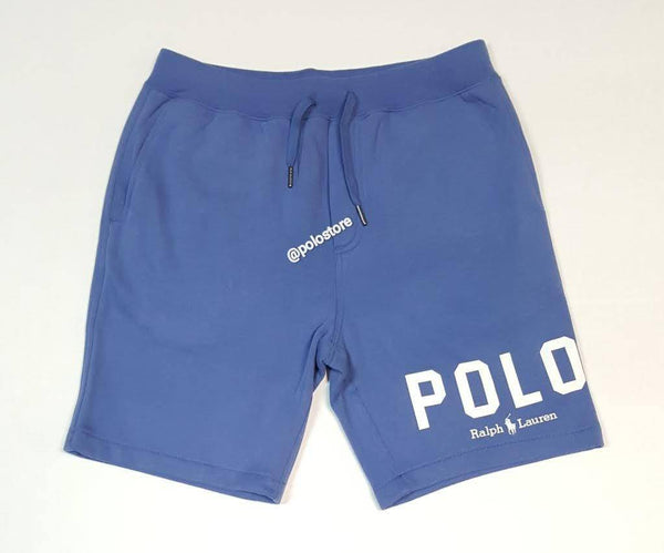 Nwt Polo Ralph Lauren Blue Spellout Logo Big Pony Fleece Shorts - Unique Style