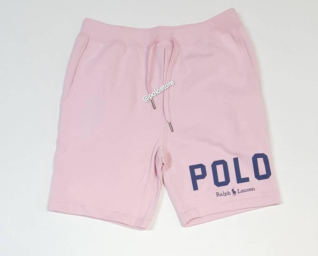 Nwt Polo Ralph Lauren Pink Spellout Logo Big Pony Fleece Shorts