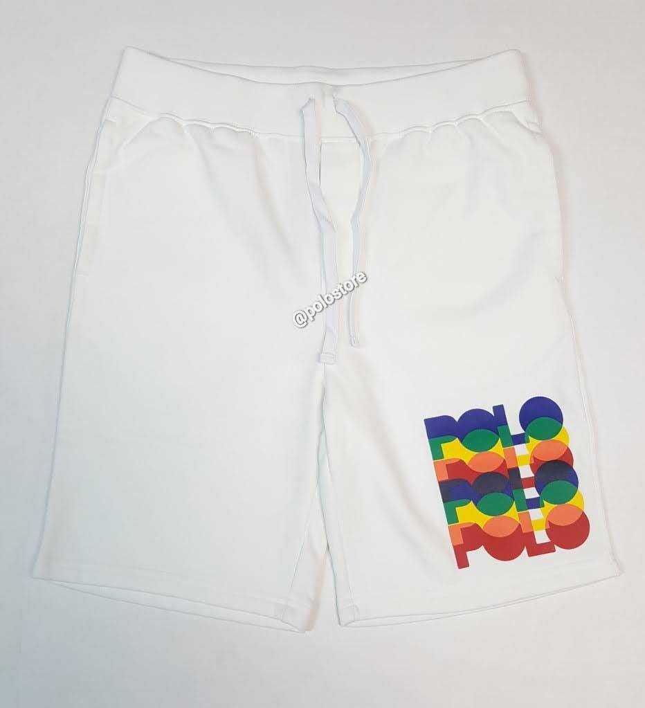 Nwt Polo Ralph Lauren White Polo Color Logo 2021 Fleece Shorts