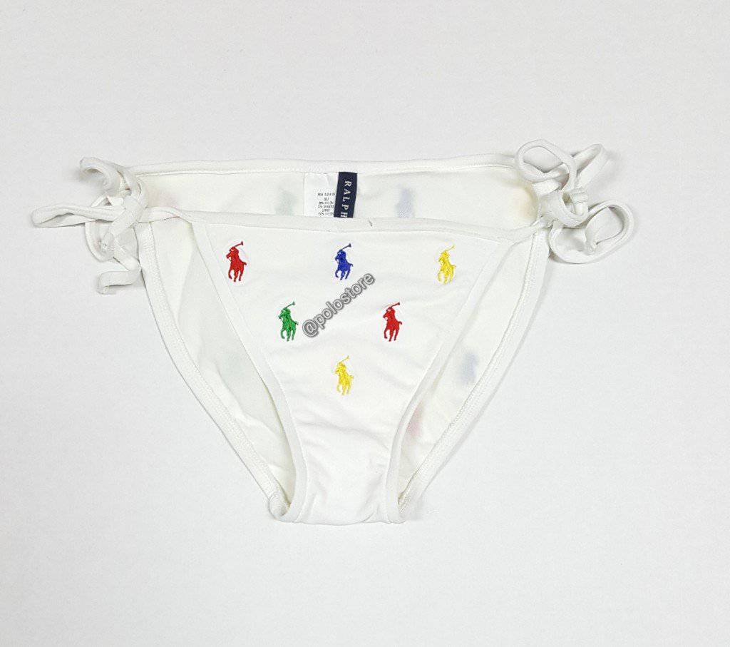 Womens Ralph Lauren White Small Pony Swim Bottom