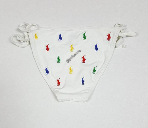 Womens Ralph Lauren White Small Pony Swim Bottom - Unique Style