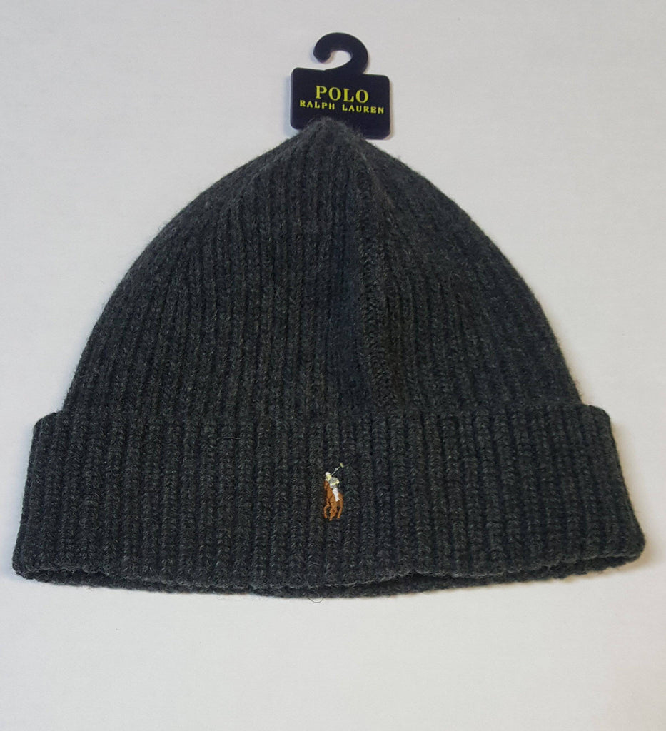 Nwt Polo Ralph Lauren Dark Grey Wool Small Pony Skully