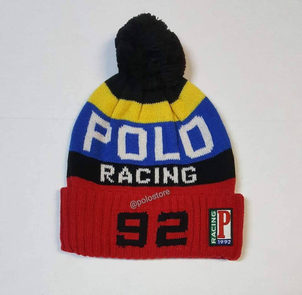 Nwt Polo Ralph Lauren Red/Yellow Alpine P Racing Patch Skully - Unique Style