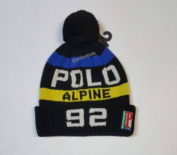 Nwt Polo Ralph Lauren Royal Blue/Yellow/Black Alpine P Racing Patch Skully - Unique Style