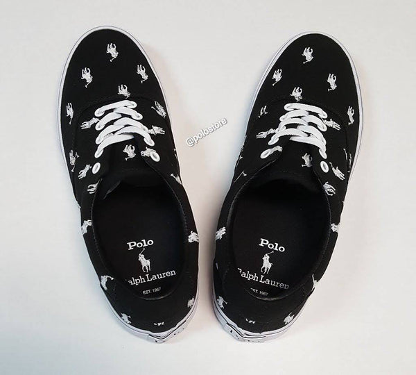 Nwt Polo Ralph Lauren Black Allover Pony Sneakers - Unique Style
