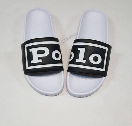 Nwt Polo Ralph Lauren Black Polo Spellout Slides w/o Box