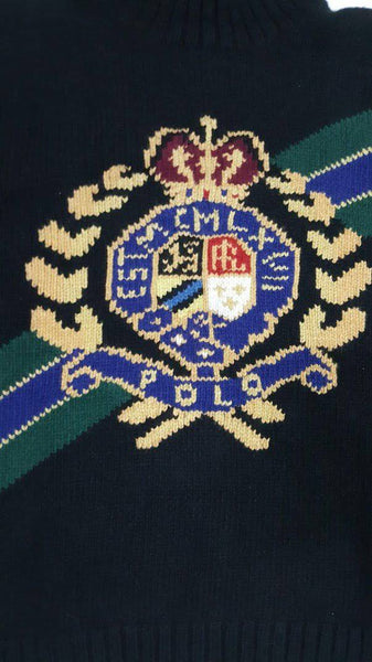 Nwt Polo Ralph Lauren Black Crest Wool Classic Fit Sweater - Unique Style