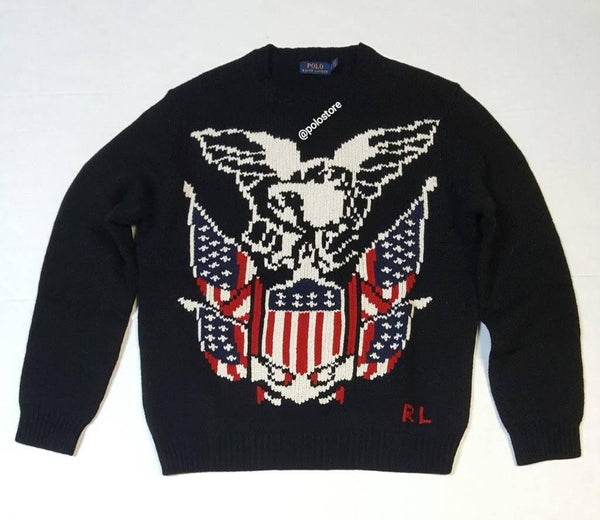 Nwt Polo Ralph Lauren Black Eagle K-Swiss Wool Sweaters - Unique Style