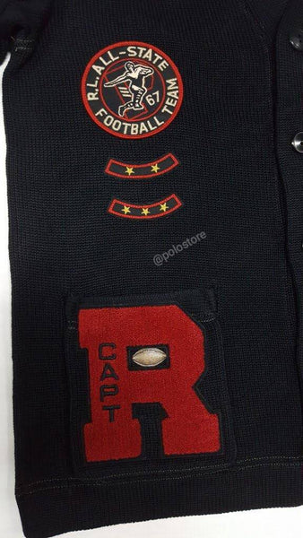 Nwt Polo Ralph Lauren Black Tiger Patch Cardigan - Unique Style