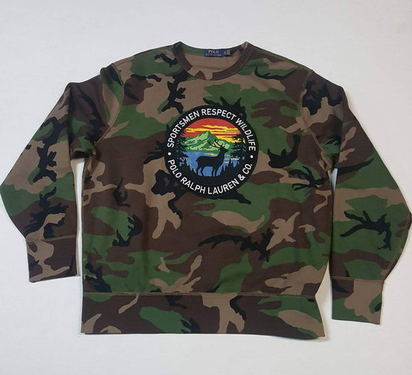 Nwt Polo Ralph Lauren Camo Patch Sportsman Sweatshirt - Unique Style