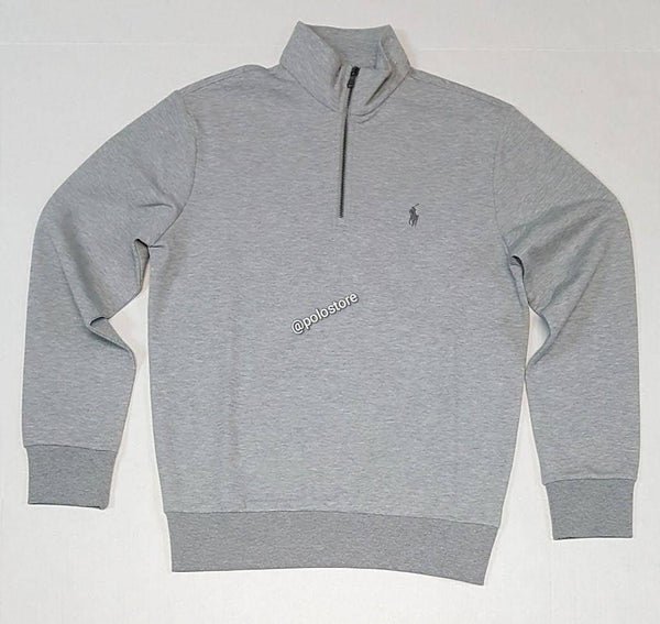 Nwt Polo Ralph Lauren Grey Double Knit Half Zip Sweatshirt - Unique Style