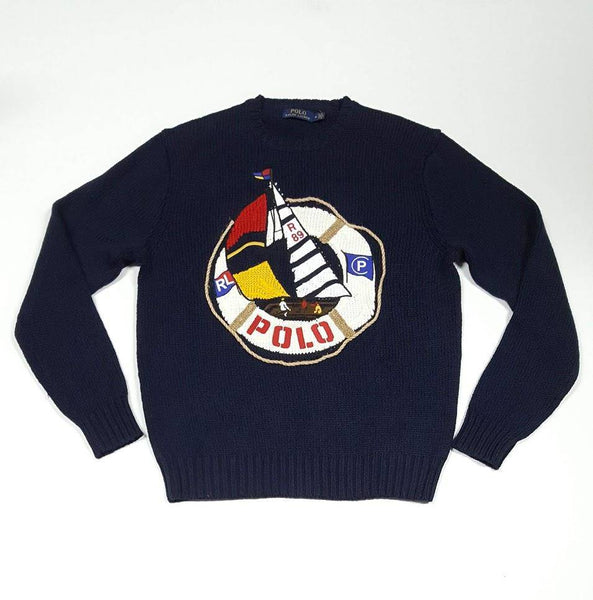 Nwt Polo Ralph Lauren Navy Blue Anchor Sweater - Unique Style