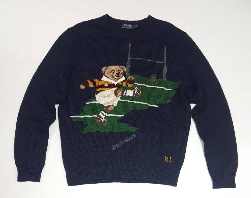 Nwt Polo Ralph Lauren Navy Blue Kicker Bear Sweater