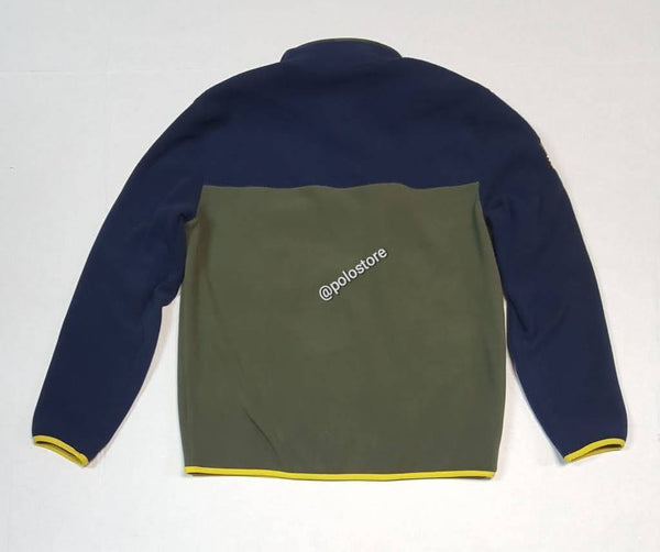 Nwt Polo Ralph Lauren Navy/Olive Polo RL-67 RLPC 67 P-93 Fleece Half zip Sweatshirt - Unique Style