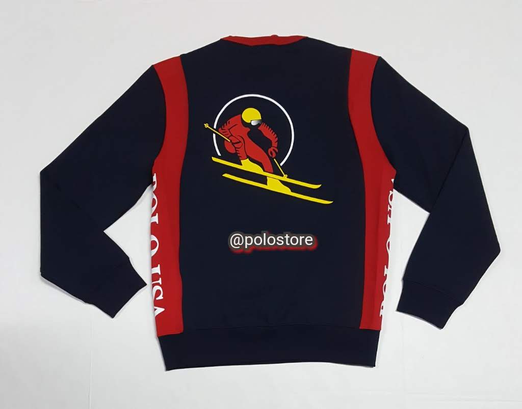 Nwt Polo Ralph Lauren Navy/Red USA Skier Sweatshirt