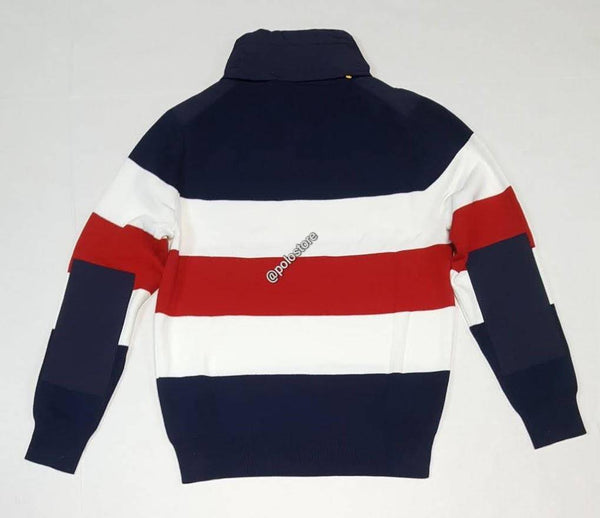 Nwt Polo Ralph Lauren White/Red/Navy Polo Sport 12M Yacht Hooded Knit Sweatshirt - Unique Style