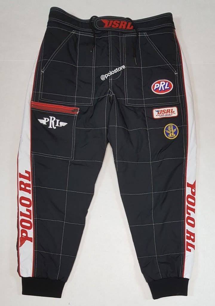 Nwt Polo Ralph Lauren Black Patch Racing Windbreaker Pants
