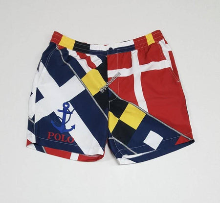 Nwt Polo Ralph Lauren Navy Polo Embroidered K-Swiss Swim Trunks