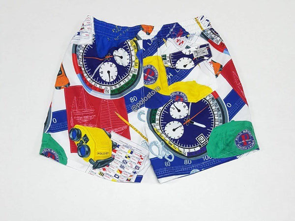 Nwt Polo Ralph Lauren Nautical Racing Allover Print Swim Trunks - Unique Style