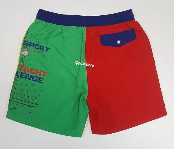 Nwt Polo Ralph Lauren Polo Sport 12 M Yacht Challenge Back Pocket Swim Trunks - Unique Style