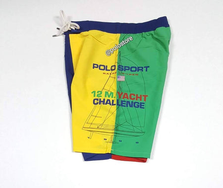 Nwt Polo Ralph Lauren Allover Sailboat Bear Print Swim Trunks