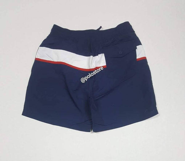 Nwt Polo Ralph Lauren Stripe Spellout Swim Trunks - Unique Style