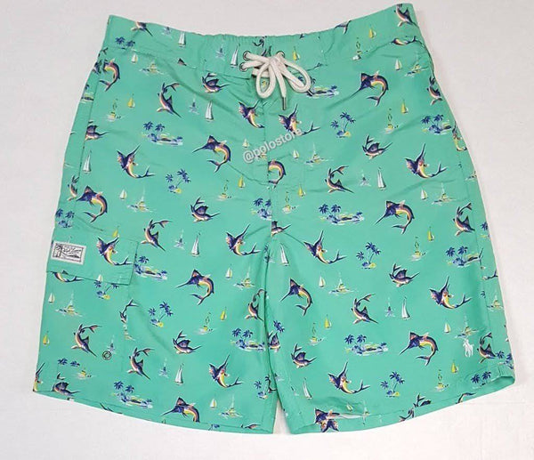Nwt Polo Ralph Lauren Swordfish Allover Print Swim Trunks - Unique Style