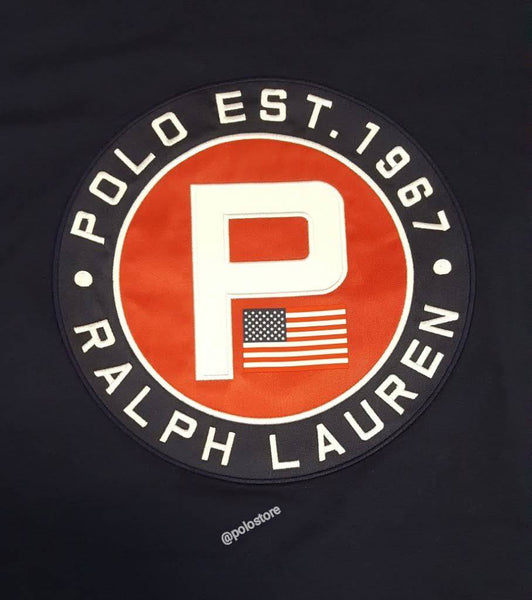Nwt Polo Ralph Lauren Navy Polo Est 1967 'P' Patch American Flag Tee - Unique Style
