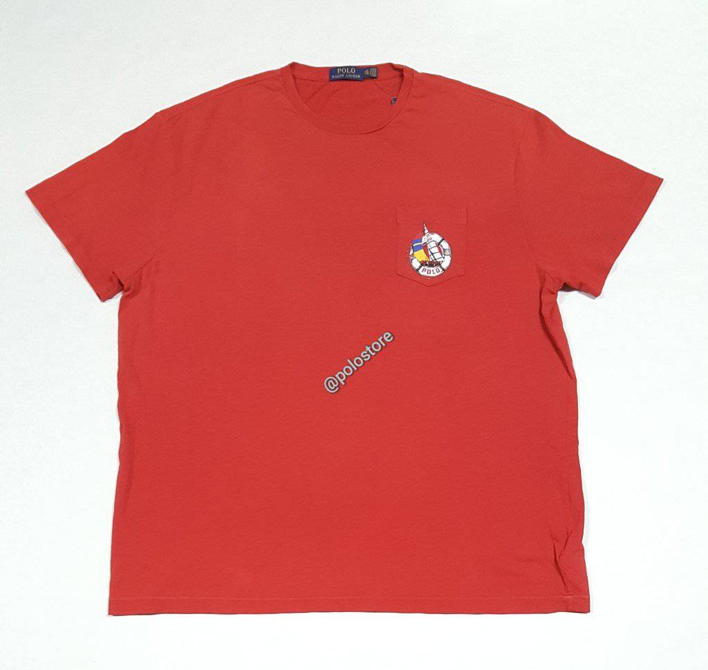 Nwt Polo Ralph Lauren Red Rl89 Sailing Pocket Tee