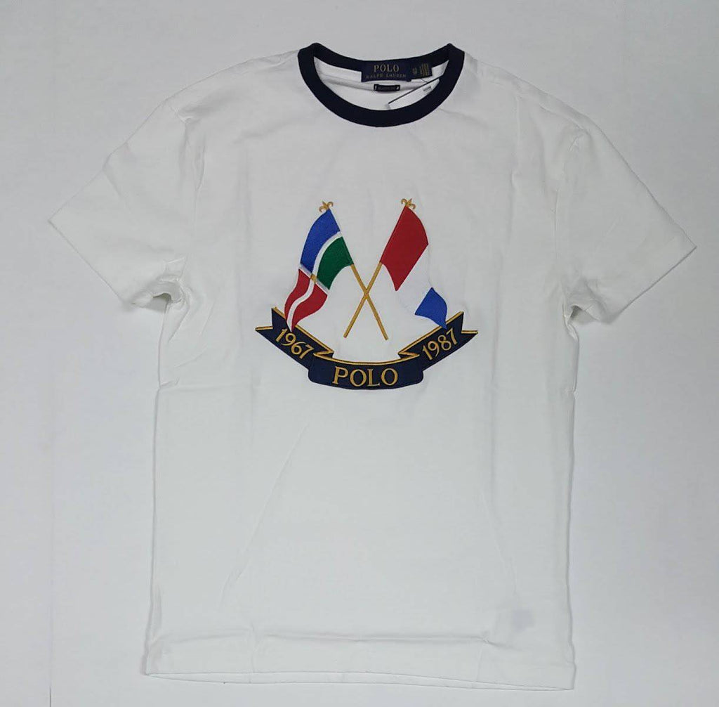 Nwt Polo Ralph Lauren White Cross Flag Anniversary Tee