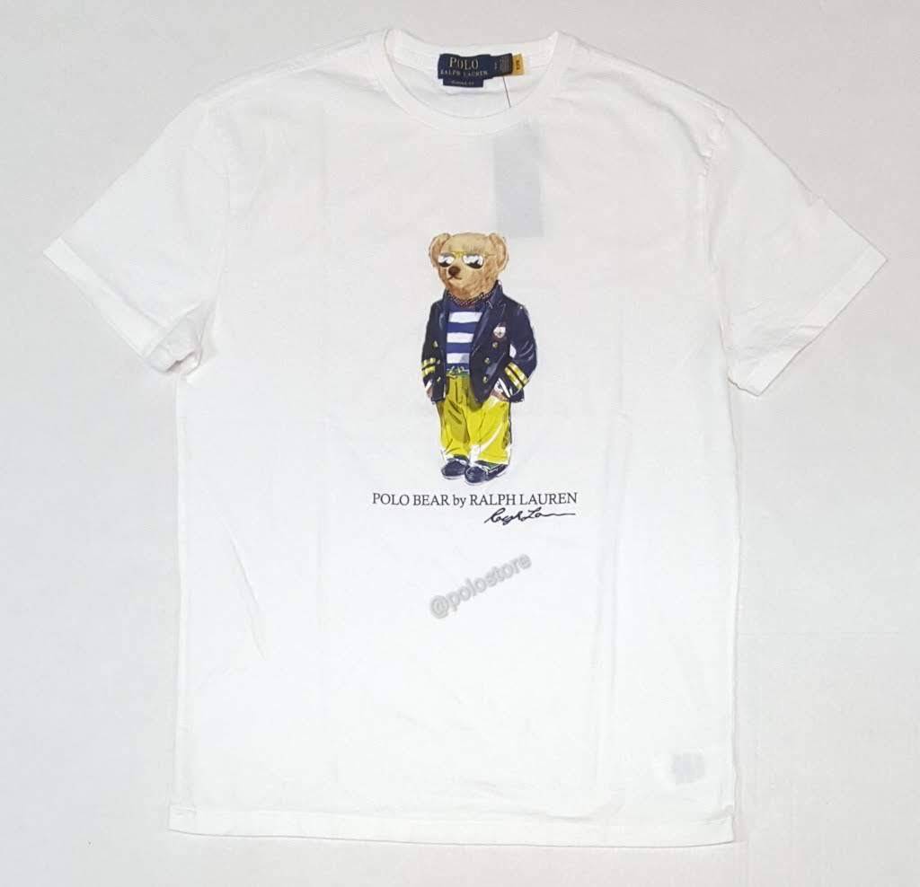 Nwt Polo Ralph Lauren White French Riviera Classic Fit Teddy Bear Tee u