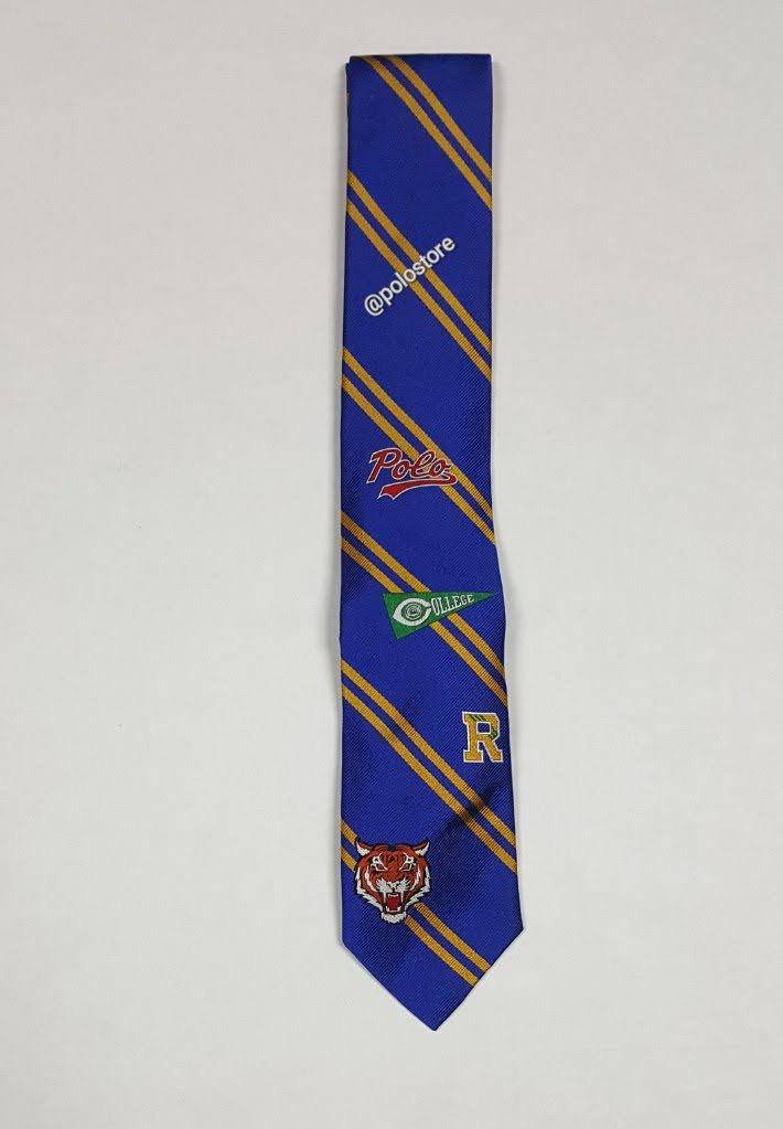 Nwt Polo Ralph Lauren Striped Tiger/Logo Tie