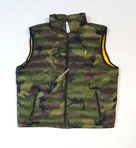 Nwt Polo Ralph Lauren Black/Olive Small Pony Down Vest