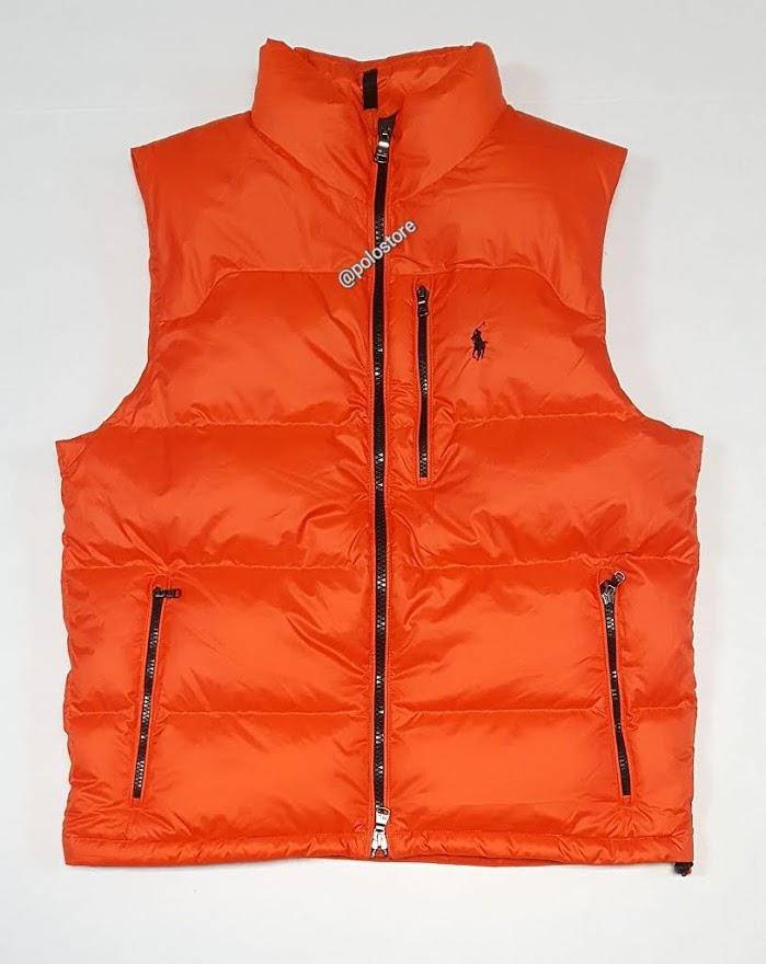Nwt Polo Ralph Lauren Orange Small Pony Down Vest
