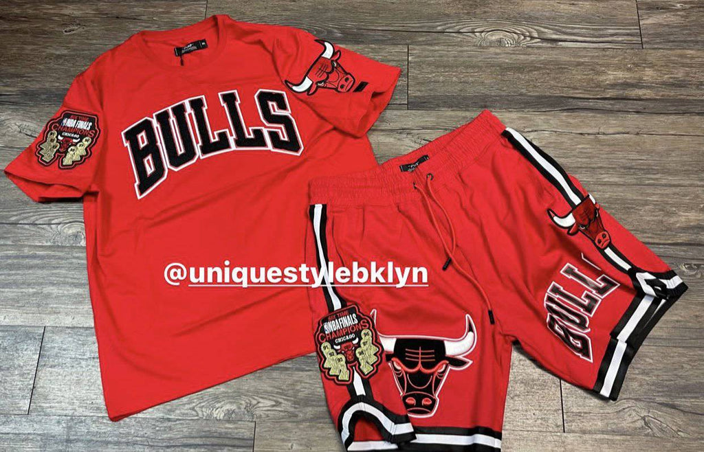 Pro Standard /ProMax Red Chicago Bulls Tee And Shorts Set