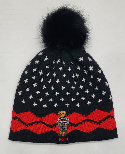 Nwt Polo Ralph Lauren Womens Black/Red Sweater Bear Skully - Unique Style
