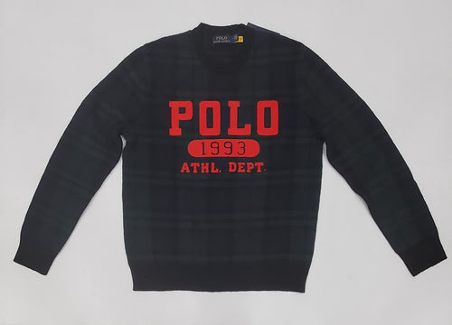 Nwt Polo Ralph Lauren Plaid Polo 1993 Athl Dept Sweater - Unique Style