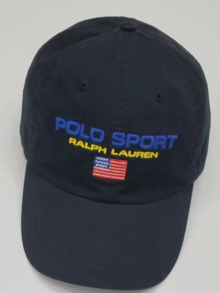 Nwt Polo Ralph Lauren Black Polo Sport Adjustable Strap Back Hat - Unique Style