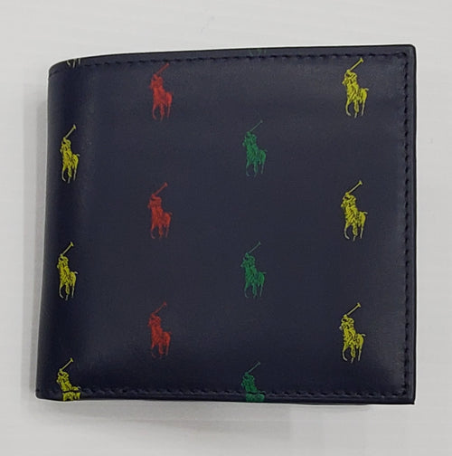 Nwt Polo Ralph Lauren Allover Pony  Leather Wallet - Unique Style