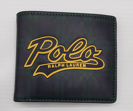 Nwt Polo Ralph Lauren Allover Logo Leather Wallet