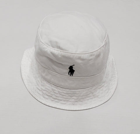 Ralph Lauren Polo White Bucket Hat with Navy Pony New Polo Ralph Lauren Unisex main image 2