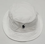 Nwt Polo Ralph Lauren White Small Pony Bucket Hat w/Navy Horse - Unique Style