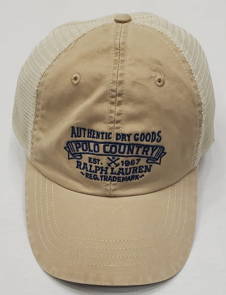 Nwt Polo Ralph Lauren Khaki Polo Country Logo Trucker Hat - Unique Style