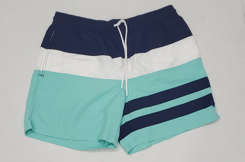 Nwt Polo Ralph Lauren Navy/White/Teal Small Pony Swim Trunks - Unique Style