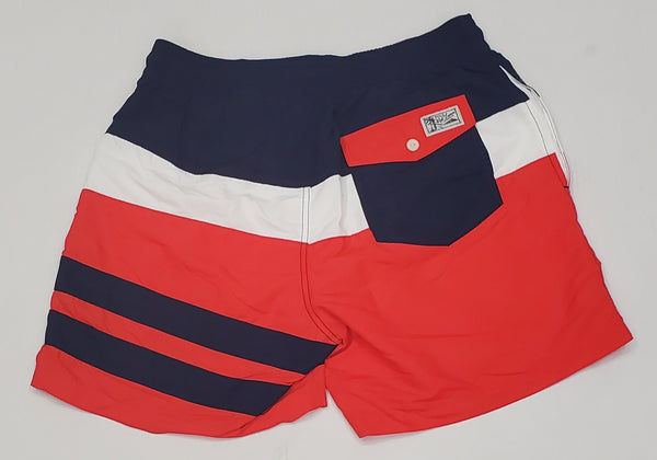 Nwt Polo Ralph Lauren Red/White/Blue Small Pony Swim Trunks - Unique Style