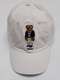 Nwt Polo Ralph Lauren Paint Splatter Teddy Bear Leather Adjustable Strap Back - Unique Style