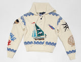 Nwt Polo Ralph Lauren Women's Sailboat Crop Top Knit  Sweater - Unique Style