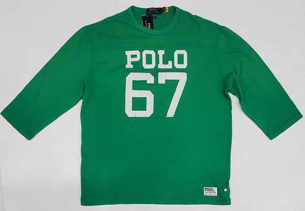 Nwt Polo Ralph Lauren Green Polo 67 Classic Fit 3/4 Sleeve Tee - Unique Style