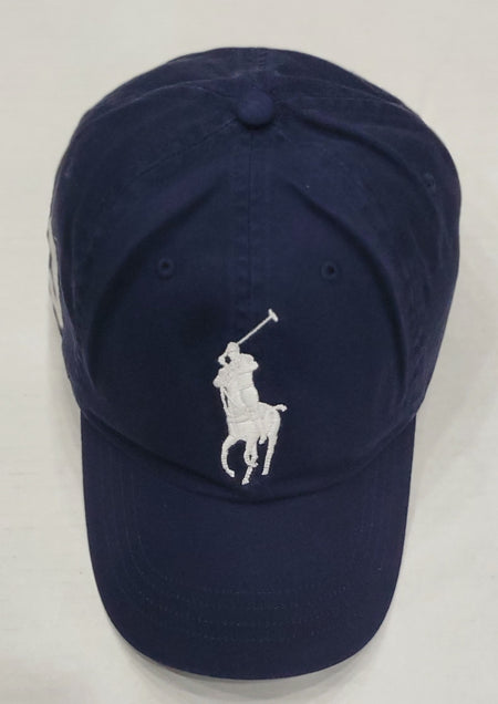 Nwt Polo Ralph Lauren Navy Corduroy Embroidered Adjustable Leather Strap Hat